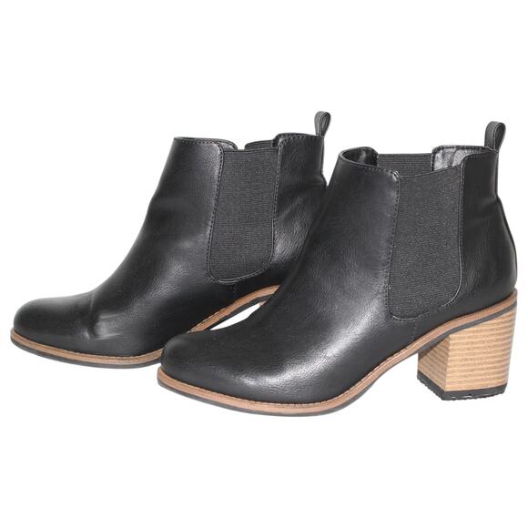 White Mountain Black Block Heel Bootie Size 8.5 - Picture 1 of 5